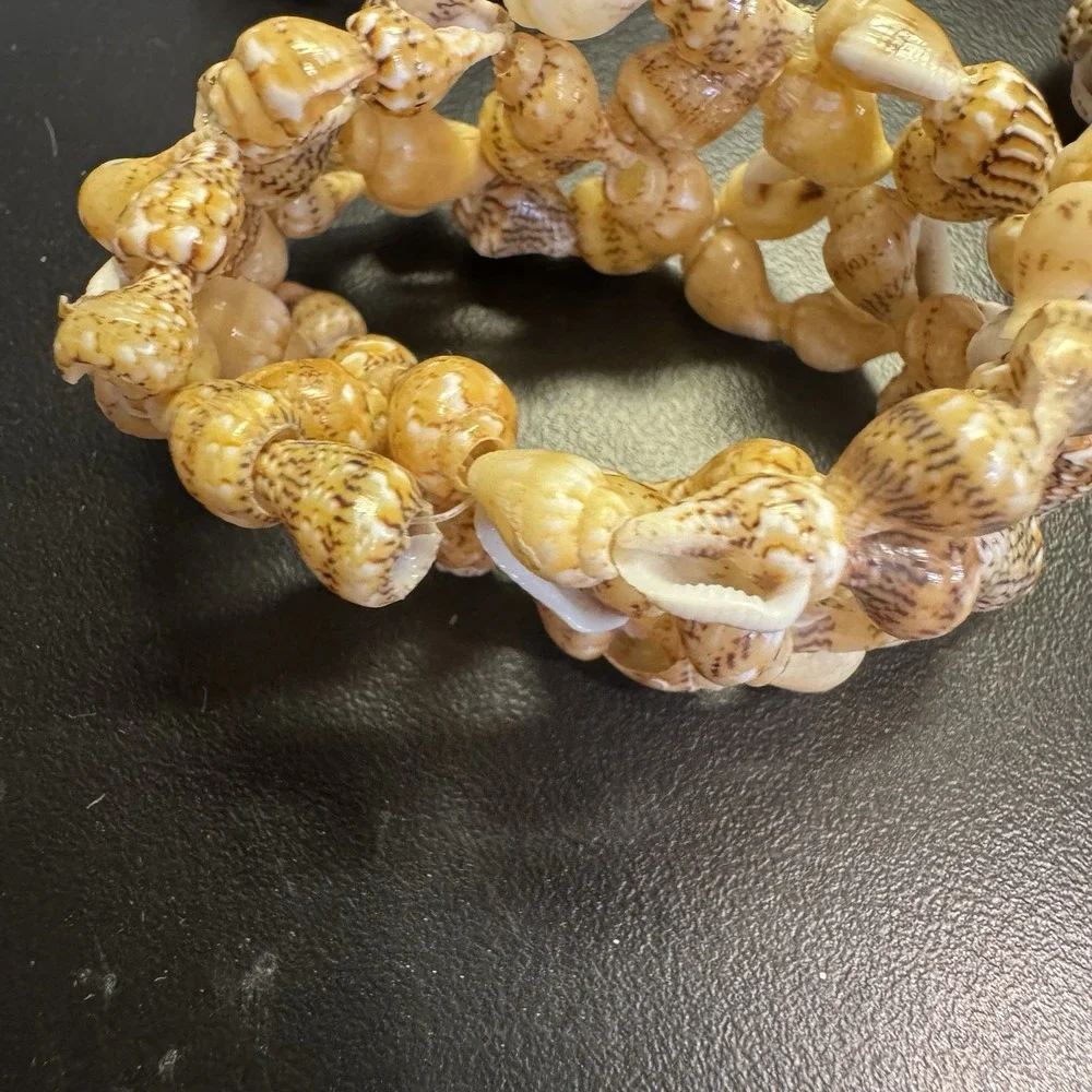 Set Of 4 Tiny Strung Sea‎ Shell Napkin Rings Vintage